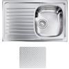 CM PRONTA CONSEGNA - SPEDIZIONE IMMEDIATA Lavello da Incasso 1 Vasca con gocciolatoio a Sinistra 79 x 50 cm Sopratop Acciaio Inox antigraffio CM SIROS 010491.D1.01.2016 010491 DCSSX