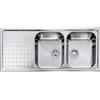 CM PRONTA CONSEGNA - SPEDIZIONE IMMEDIATA Lavello da Incasso 2 Vasche con gocciolatoio a Sinistra 116 x 50 cm Sopratop Acciaio Inox satinato CM PUNTO PLUS 011107.D1.01.2018 011107 DCSSP