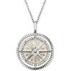 Engelsrufer Collana da donna in argento sterling e ciondolo smaltato rosa dei venti - tempestato di 33 zirconi - chiusura a moschettone - Lunghezza: 50 cm, Länge 45 + 5 cm, Argento sterling, Zirconia