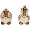 THUN - Set Gallo e Gallina in Ceramica Decorata a Mano, Linea Presepe Classico, Decorazioni Natale Casa, Gallo 3.2x2.4x3.5; Gallina 3x2.4x3 cm h
