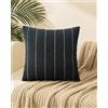 Merrycolor Set di 1 Federa per Cuscino 45 x 45 cm Federe cuscino Boho Soft Cuscino Decorativo Copricuscino per Divano Federa Decorativa con Cerniera per Soggiorno (45x45cm/18 * 18inch, Nero)