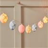 Lights4fun Catena Luminosa Decorativa di Pasqua 10 Uova Color Pastello con LED Bianchi Caldi a Pile per Interni ed Esterni