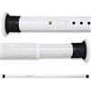 CURTAIN LAND - Asta telescopica per tenda da doccia estensibile senza perforazione, 260 - 310 cm, in acciaio al carbone, bianco, con asta a tensione per capi, bagno, finestra, cucina e armadio