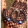 Evil Eye 2 Pezzi Bracciale Protezione Malocchio Argento 925 5" Amuleto Nazariya Bambin...