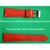 22 MM Braccialetto Coccodrillo Autentica Rosso " Nacarat " Cucito 16 Lato Cappio
