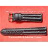 Sans marque/Générique 20 Mm Bracciale In Vera Pelle Di Vitello Grana Nera Doppio Giunto