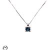 Collana oro bianco 18 kt 750 punto luce zaffiro 0,48 ct -Botecchi-