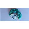 Bracciale donna in pietre di pasta di turchese doppio filo + cammeo in resina