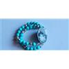 Bracciale donna doppio filo in pasta di turchese e strass+cammeo 30x40 in resina