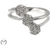 Anello trilogy rosetta in oro bianco 18 Kt 750 con diamanti 0,63 ct -509/VE-