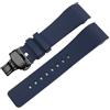 Cinturino orologio silicone fibbia farfalla nero 20-23mm per cartier santos 100