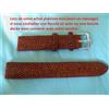 Sans marque 22 MM Braccialetto pelle di Squalo Autentico Levigato Marrone Splendido Lusso