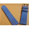 18 20 22 MM Solido Cinturino IN Pelle di Vitello Autentica Blu Racing Rally