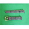 14 Mm Bracciale Vera Pelle Vacchetta Effetto Coccodrillo Fait Main Grigio Blu