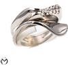 Anello oro bianco 18 kt 750 onda diamanti 0,05 ct -483/VE-