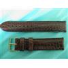 20 Mm Qualità Eleganza Bracciale Coccodrillo Vero "Pompon" Marrone Scuro Opaco