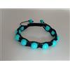 handmade artigianale Bracciale carezze in pasta di turchese triplo nodo macramè pietre preziose tondi