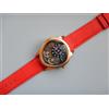 14 16 18 20 22 MM Cinturino IN Pelle Autentica Trecciato Quadretti Rosso