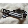 20 Mm BRACELET OTAN MILITARE GRIGIO E NERO NUOVO "JAMES BOND"