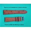 Fahrenheit 22 Mm Bracciale Di Struzzo Vero Fatto A Mano Marrone "Miele" 18 Mm Alla Fibbia