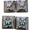 2 PAIA ORECCHINI CLIP FIORI ROSA E AZZURRO BIGIOTTERIA VINTAGE ANNI 70-90 CM 4