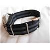 22 Mm BRACELET OTAN MILITARE GRIGIO E NERO NUOVO "JAMES BOND"