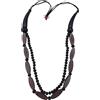 COLLANA PERLINE IN VETRO ED INSERTI IN LEGNO BIGIOTTERIA CIRCONF. CM 115
