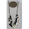 Collana vintage anni 60 avorio ,bianca e nera cm 58