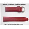 22 MM Braccialetto Vitello Autentica Rosso Opaco Liscio Cucito Belle Per Europeo