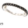 Anello veretta a giro in oro bianco 18 Kt 750 diamanti neri 0,51 ct -Foress-