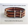 18 MM il Vero Braccialetto Nato Del Pellicola James Bond Goldfinger " Nero Rosso