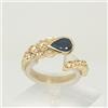 Anello in oro giallo 18 Kt 750 serpente zaffiro diamanti 0,14 ct -156/VV-
