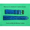 22 MM Lusso E Eleganza Braccialetto Coccodrillo Autentico Blu Re Fab. Francese
