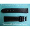 Bracciale in Pelle di Lizard Vera 20 mm Cucito Nero Made in France