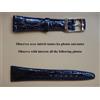 20 Mm 14 Mm Lato Fibbia Bracciale Nero Lucido Coccodrillo Vero Fab Francese