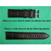 22 MM Cinturino IN Pelle Autentica Nero Cucito Tipo Coccodrillo Alligatore