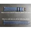 16 MM Braccialetto Cucito Blu Navy Modello Lucertola Pelle Autentica Di Vitello