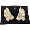 ORECCHINI CLIP ORO LACCA AVORIO BRILLANTINI BIGIOTTERIA VINTAGE ANNI 70-90 CM 4