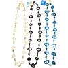 3 COLLANE IN OSSO E EGNO COLORI, NATURALE, MARRONE TURCHESE BIGIOTTERIA CM 55