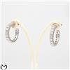 Orecchini oro bianco 18 kt 750 cerchi zirconi -601/ST-