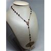 Collana argento donna ROSARIO MADONNA CROCE RAMATA ZIRCONI NERI CM 50