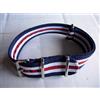 20 MM Braccialetto Nato Militare Blu Bianco Rosso Nuovo Ideale Yema Lip
