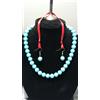 Collana braccialetto orecchini di pasta Turchese sfaccettato tondo 10mm parure