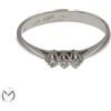 Anello trilogy in oro bianco 18 Kt 750 con diamanti 0,12 ct -364/VE-