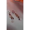 Made in Arezzo Orecchini pendenti in argento 925 bicolore con pietre e medaglie Silver Earrings