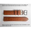 22 Mm BRACELET CROCODILE VERITABILE MIELE FATTO A MANO CUCITO TOP QUALITÀ