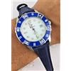 VALUS Orologio Valus Uomo 38 mm Quarzo Diver Sport Cinturino Blu Retro Rovinato Fibbia