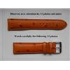 20 Mm Nuovo Bracciale Faccione Autruce Vitello Reale "Miele" Cucito Ton Sur Ton
