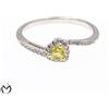Anello cuore in oro bianco 18 Kt 750 con topazio e diamanti 0,14 ct -31/ST-