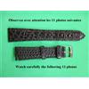 20 MM Braccialetto Coccodrillo Autentica Piccole Tartaruga Nero Matt 16 Lato Con